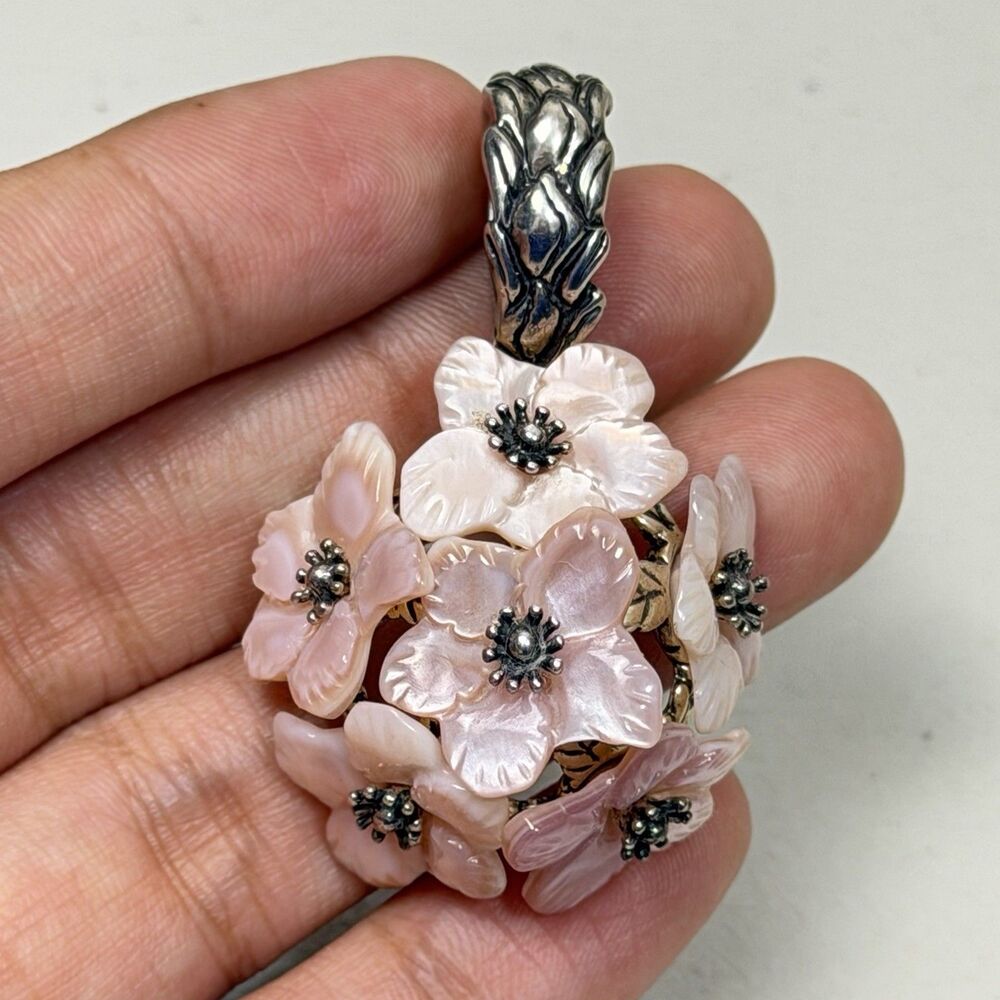 Carolyn Pollack Relios Flowers Shell Mop Sterling Silver Enchancer